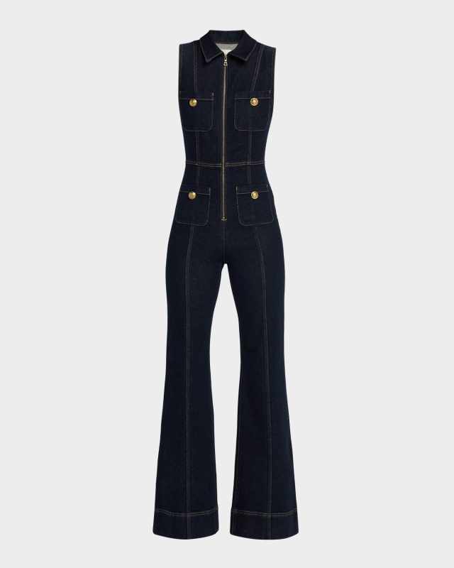 Rachel Sleeveless Denim Jumpsuit